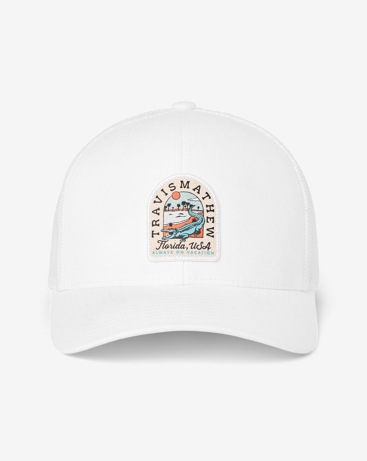 Gator Glade Snapback Hat White | Travis Mathew