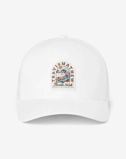 Gator Glade Snapback Hat White | Travis Mathew