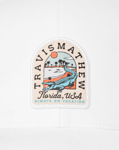 Gator Glade Snapback Hat White | Travis Mathew
