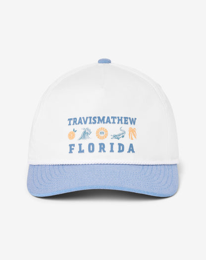 Bring The Sunscreen Snapback Hat White | Travis Mathew