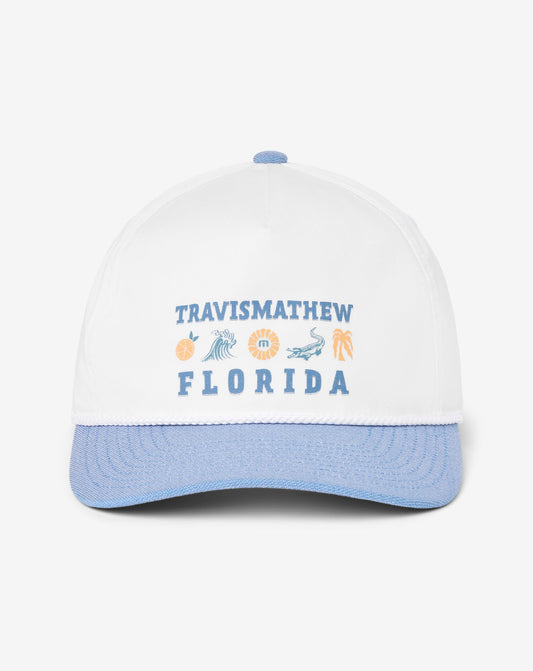 Bring The Sunscreen Snapback Hat White | Travis Mathew