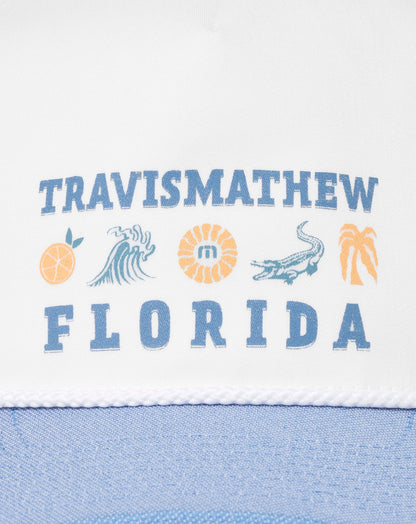 Bring The Sunscreen Snapback Hat White | Travis Mathew