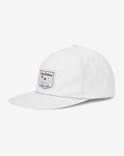 TM Beach Club Snapback Hat White | Travis Mathew