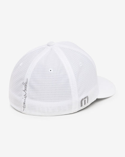 Nassau Fitted Hat White | Travis Mathew