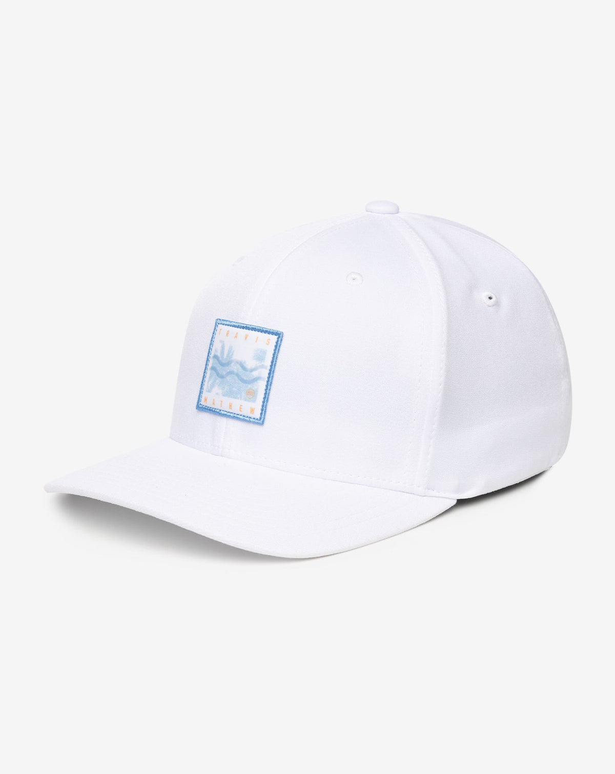 In The Line Up Fitted Hat White | Travis Mathew