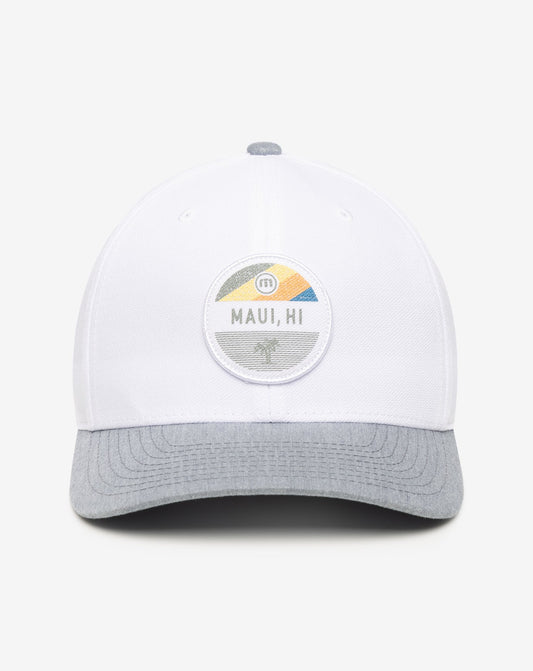 Test The Waters Fitted Hat White | Travis Mathew