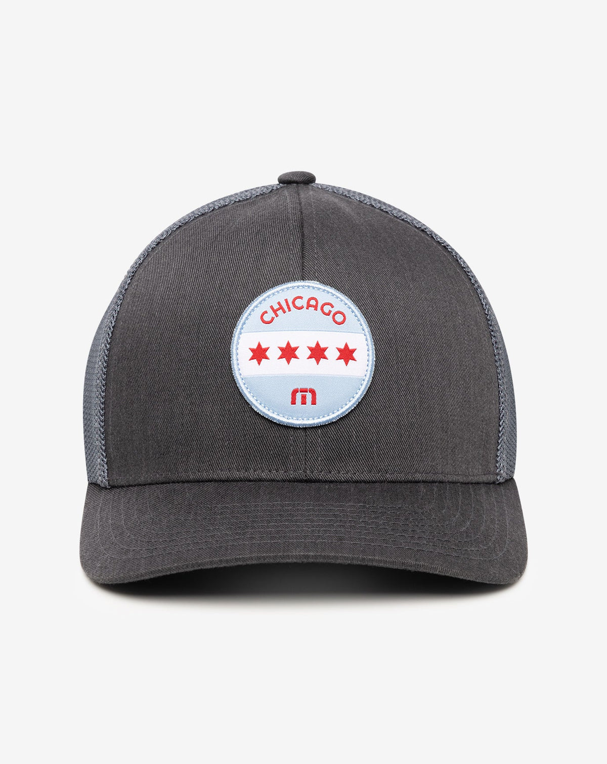 Midway Fitted Hat Heather Grey Pinstripe | Travis Mathew