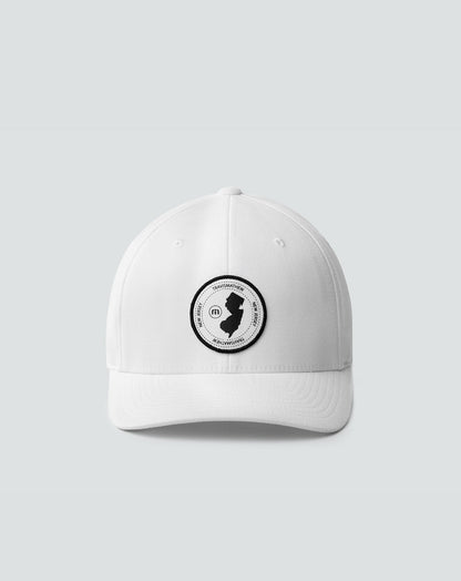 East Coast Time Fitted Hat White | Travis Mathew