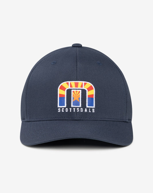 Angels Window Fitted Hat Blue Nights | Travis Mathew