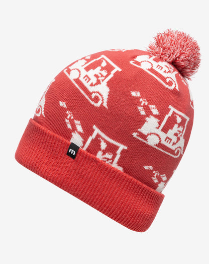 Home Soon Beanie Red | Travis Mathew