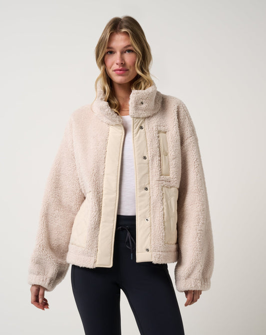 Clubside Sherpa Jacket Brazilian Sand | Travis Mathew