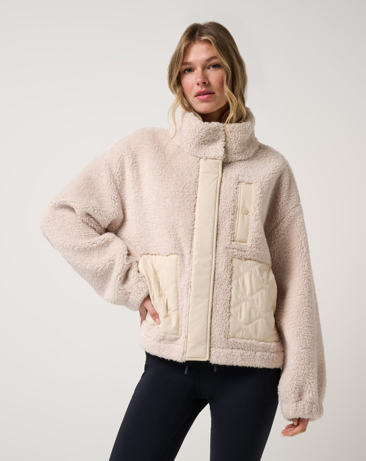 Clubside Sherpa Jacket Brazilian Sand | Travis Mathew
