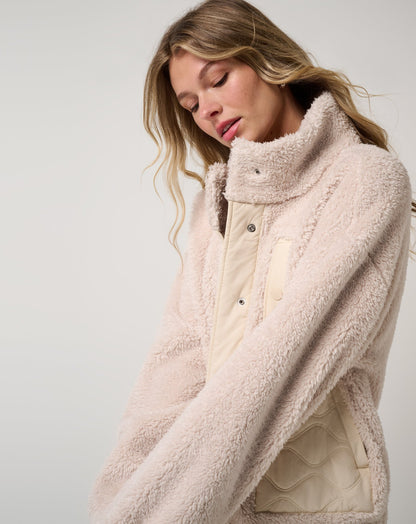 Clubside Sherpa Jacket Brazilian Sand | Travis Mathew