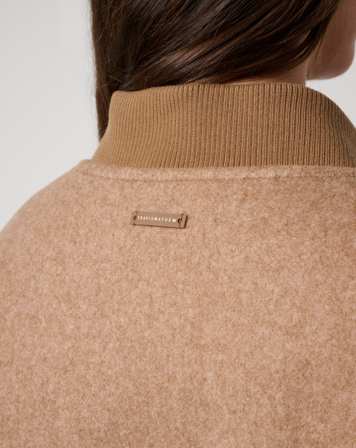Clubside Varsity Bomber Heather Chestnut Multi | Travis Mathew