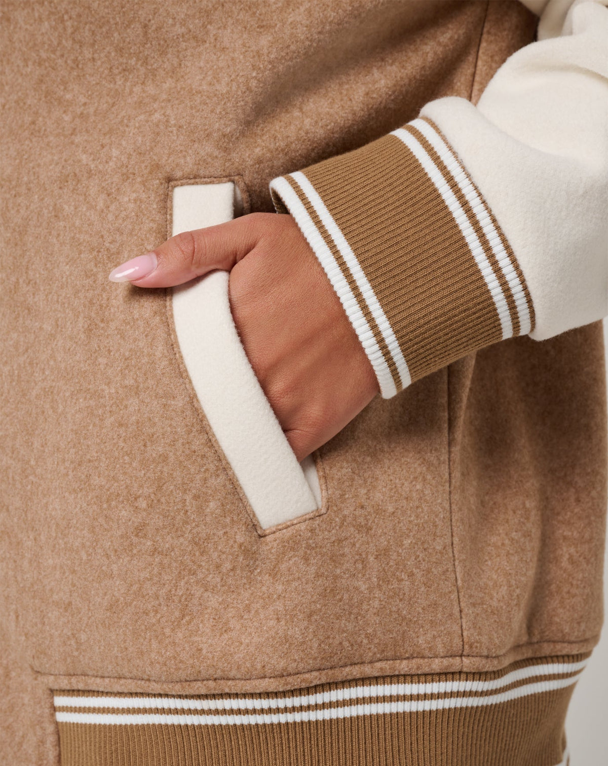 Clubside Varsity Bomber Heather Chestnut Multi | Travis Mathew
