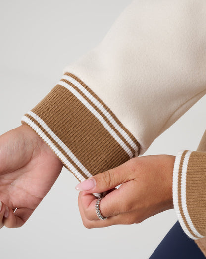 Clubside Varsity Bomber Heather Chestnut Multi | Travis Mathew