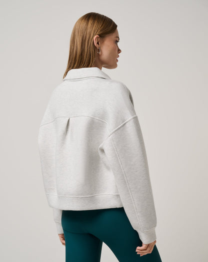 Cloudscape Button Down Heather Light Grey | Travis Mathew