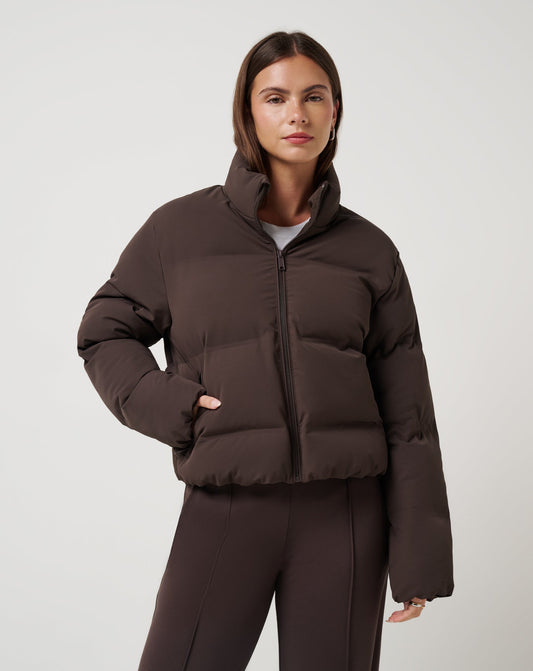 Moontide Bonded Puffer Jacket Coffee Grounds | Travis Mathew