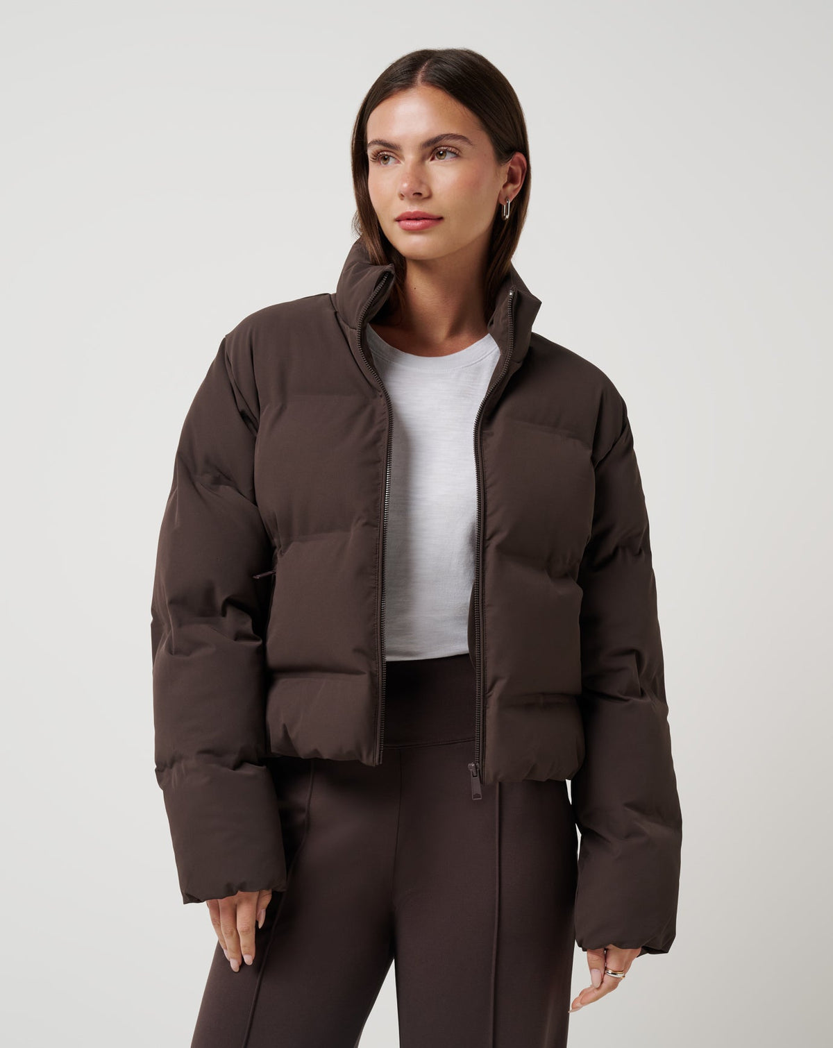 Moontide Bonded Puffer Jacket Coffee Grounds | Travis Mathew