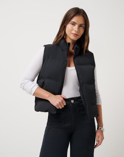 Moontide Bonded Puffer Vest Black | Travis Mathew