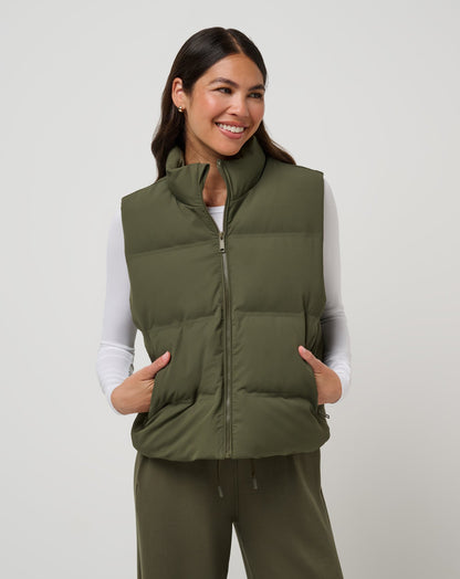 Moontide Bonded Puffer Vest Grape Leaf | Travis Mathew