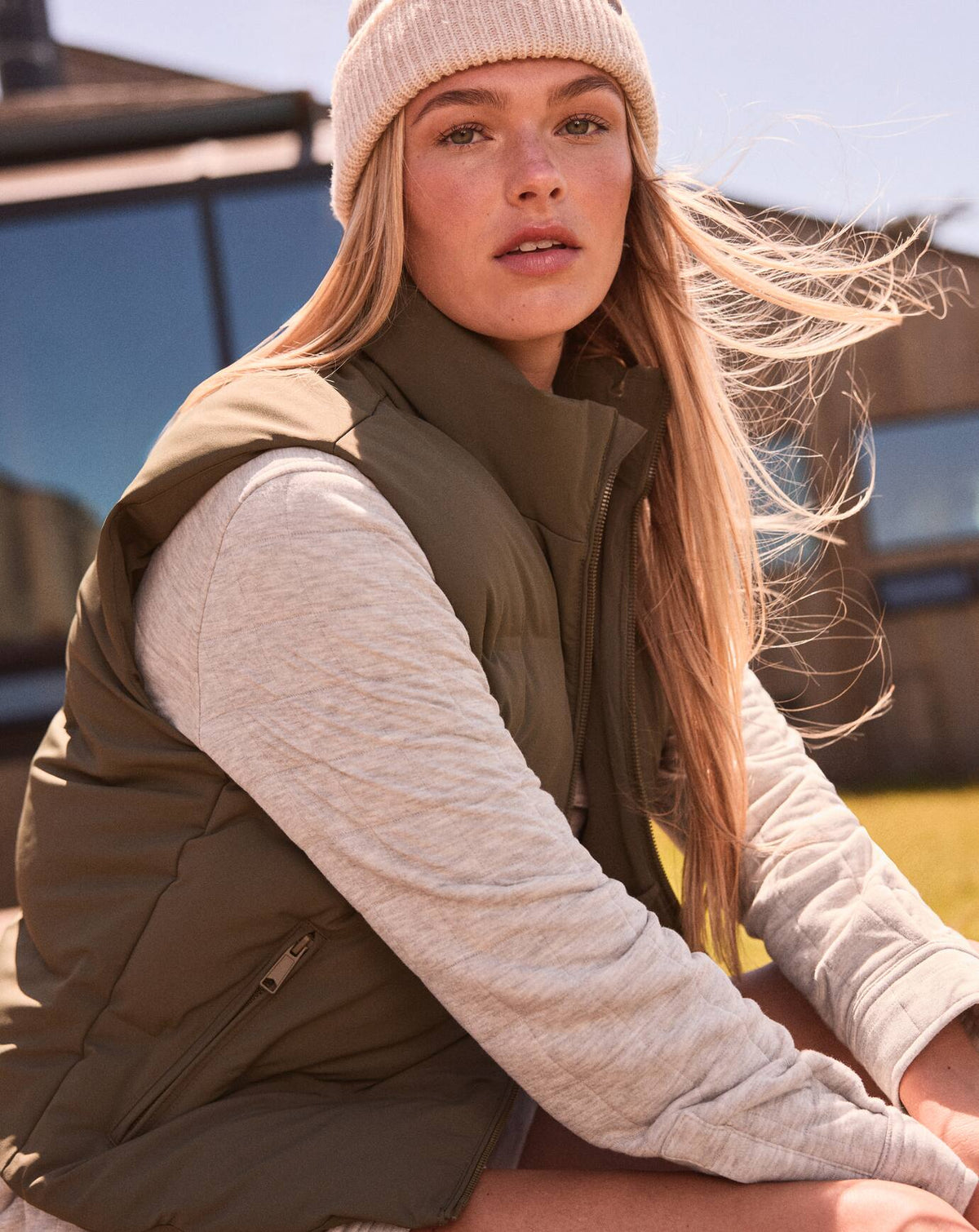 Moontide Bonded Puffer Vest Grape Leaf | Travis Mathew