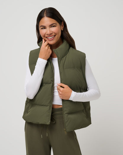 Moontide Bonded Puffer Vest Grape Leaf | Travis Mathew