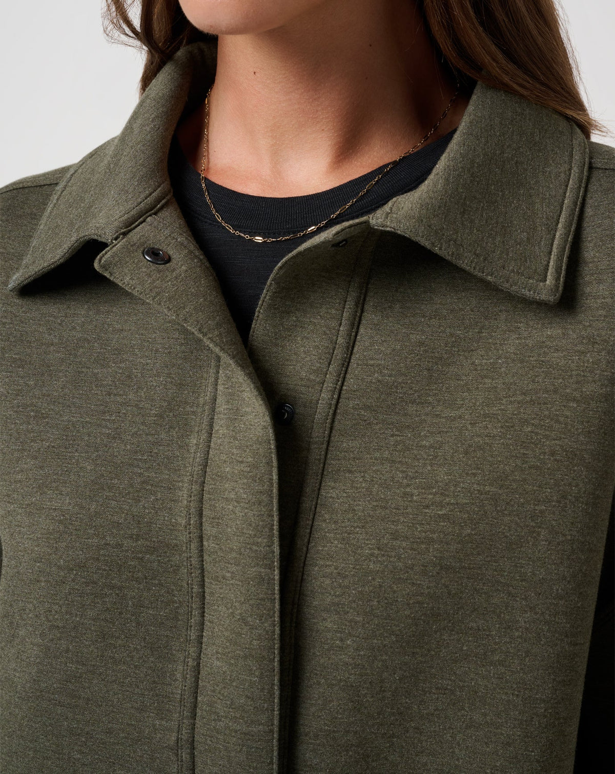 Cloudscape Button Down Heather Grape Leaf | Travis Mathew