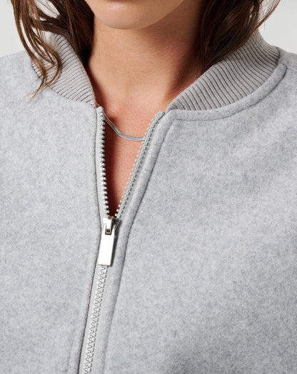 Rustic Retreat Bomber Heather Light Grey | Travis Mathew