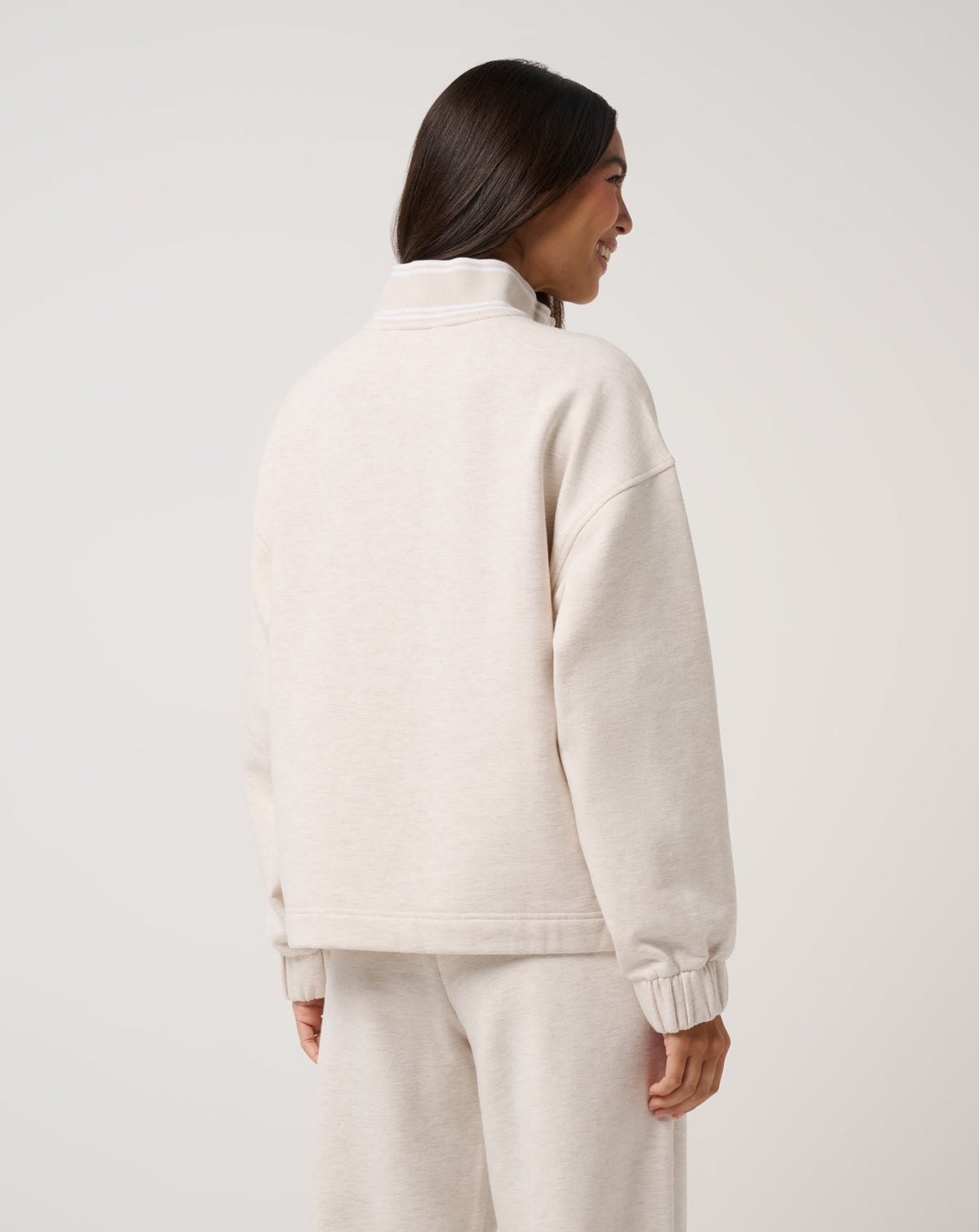 Cloud Fleece Clubside Half Zip Heather Brazillian Sand | Travis Mathew