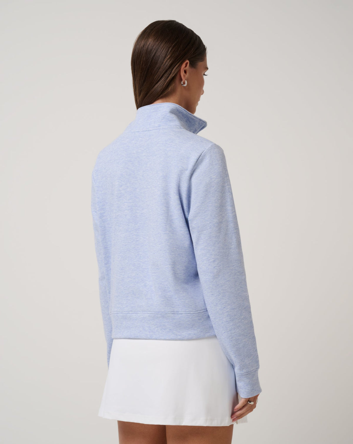 Cloud Fleece Half Zip 2.0 Heather Soft Blue | Travis Mathew