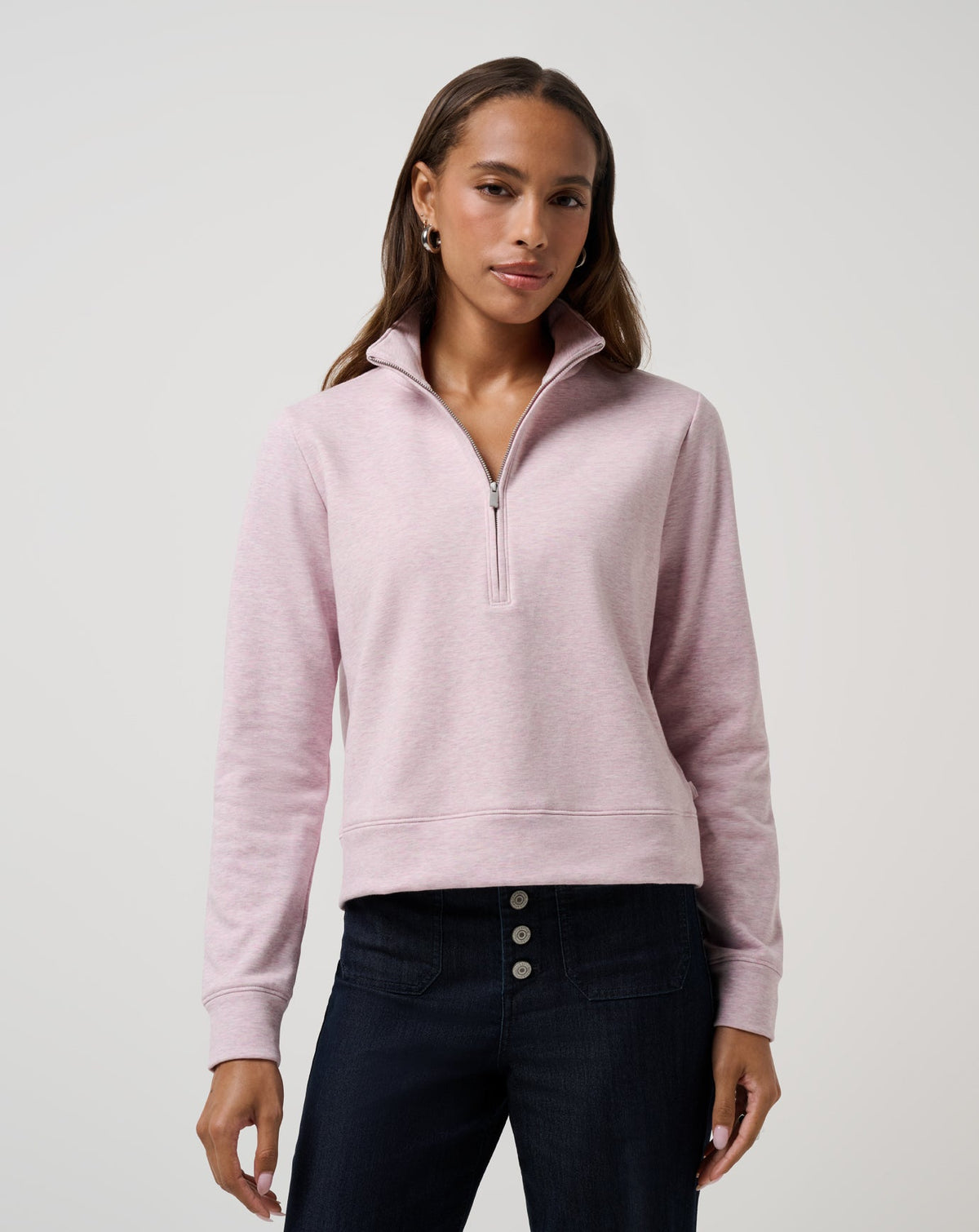 Cloud Fleece Half Zip 2.0 Heather Violet Ice | Travis Mathew