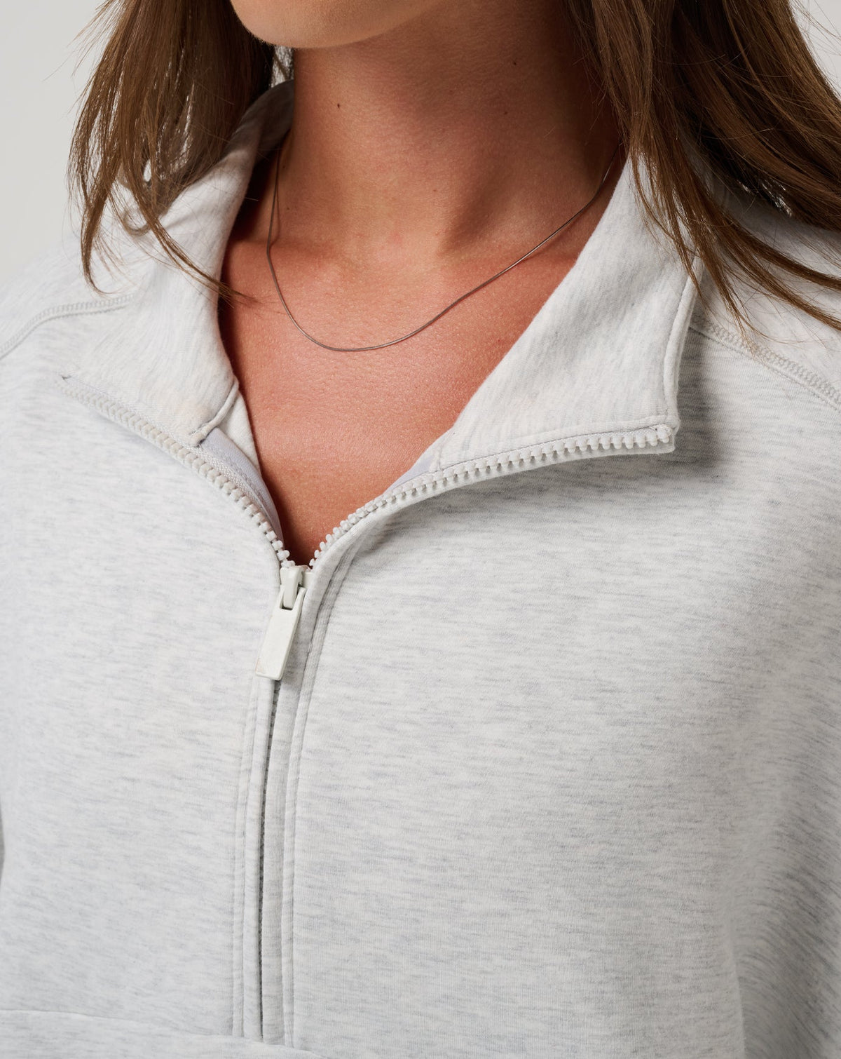 Skyloft Soft Half Zip 2.0 Heather Light Grey | Travis Mathew