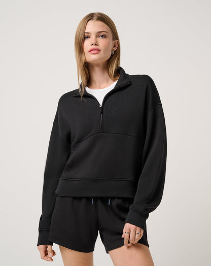 Skyloft Soft Half Zip 2.0 Black | Travis Mathew