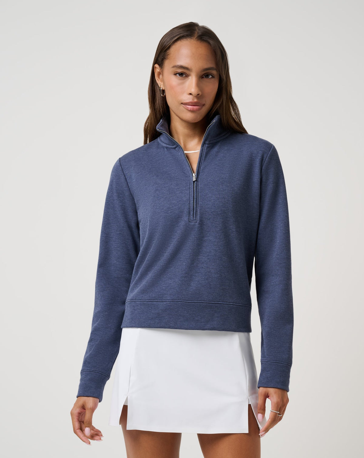 Cloud Fleece Half Zip 2.0 Heather Navy Blazer | Travis Mathew