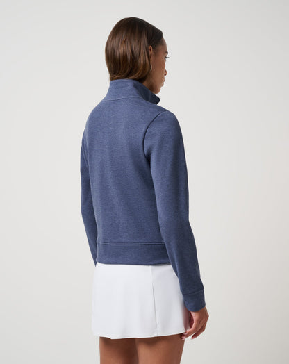 Cloud Fleece Half Zip 2.0 Heather Navy Blazer | Travis Mathew