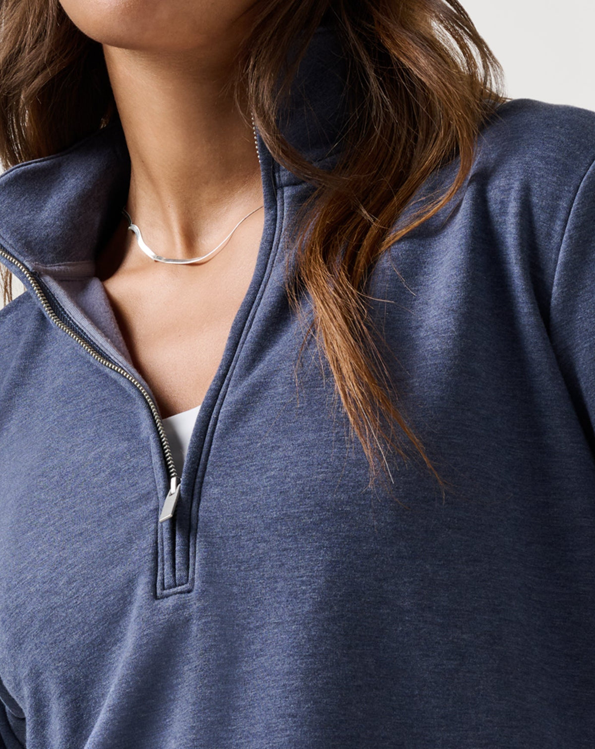 Cloud Fleece Half Zip 2.0 Heather Navy Blazer | Travis Mathew