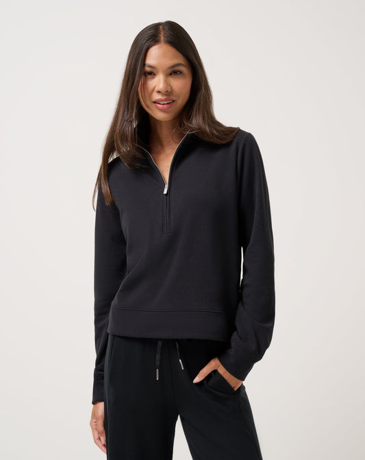 Cloud Fleece Half Zip 2.0 Black | Travis Mathew