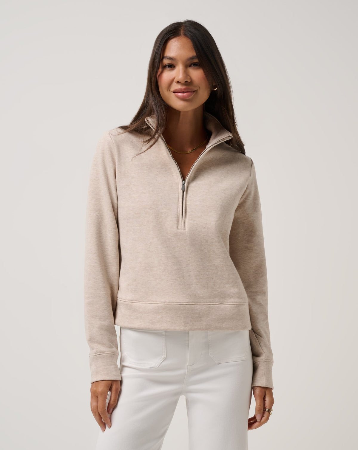 Cloud Fleece Half Zip 2.0 Heather Natural | Travis Mathew