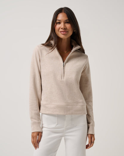 Cloud Fleece Half Zip 2.0 Heather Natural | Travis Mathew