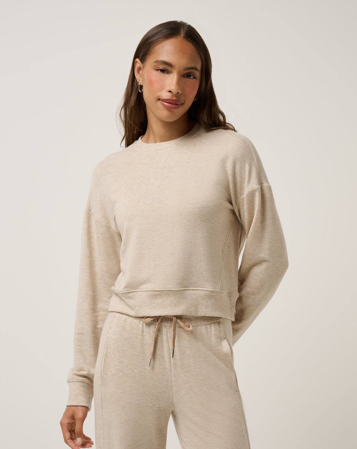Cloud Terry Crew Heather Natural | Travis Mathew