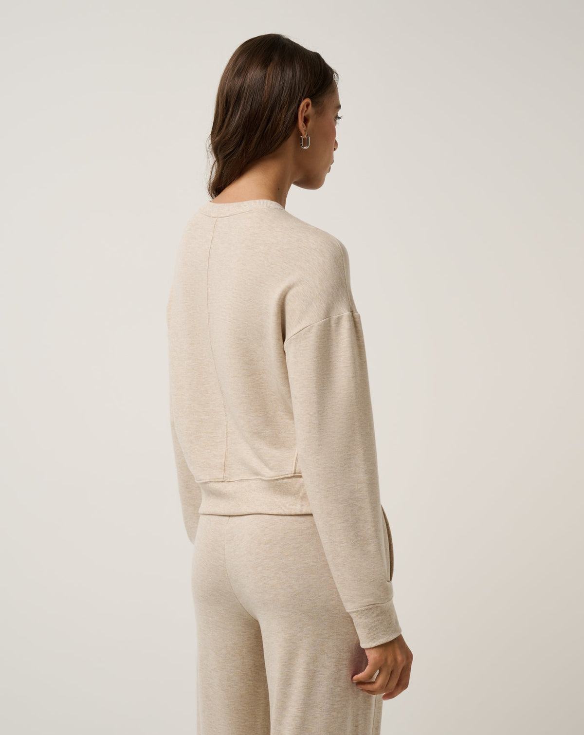Cloud Terry Crew Heather Natural | Travis Mathew