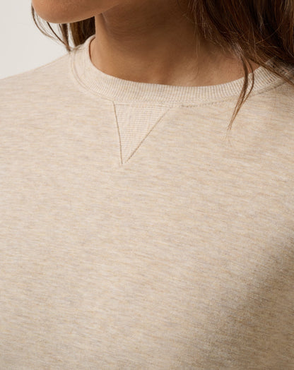 Cloud Terry Crew Heather Natural | Travis Mathew