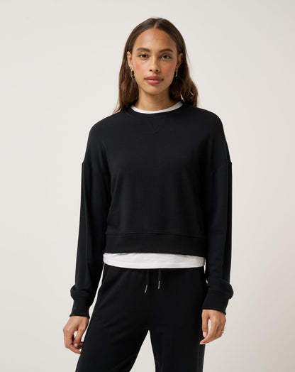 Cloud Terry Crew Black | Travis Mathew