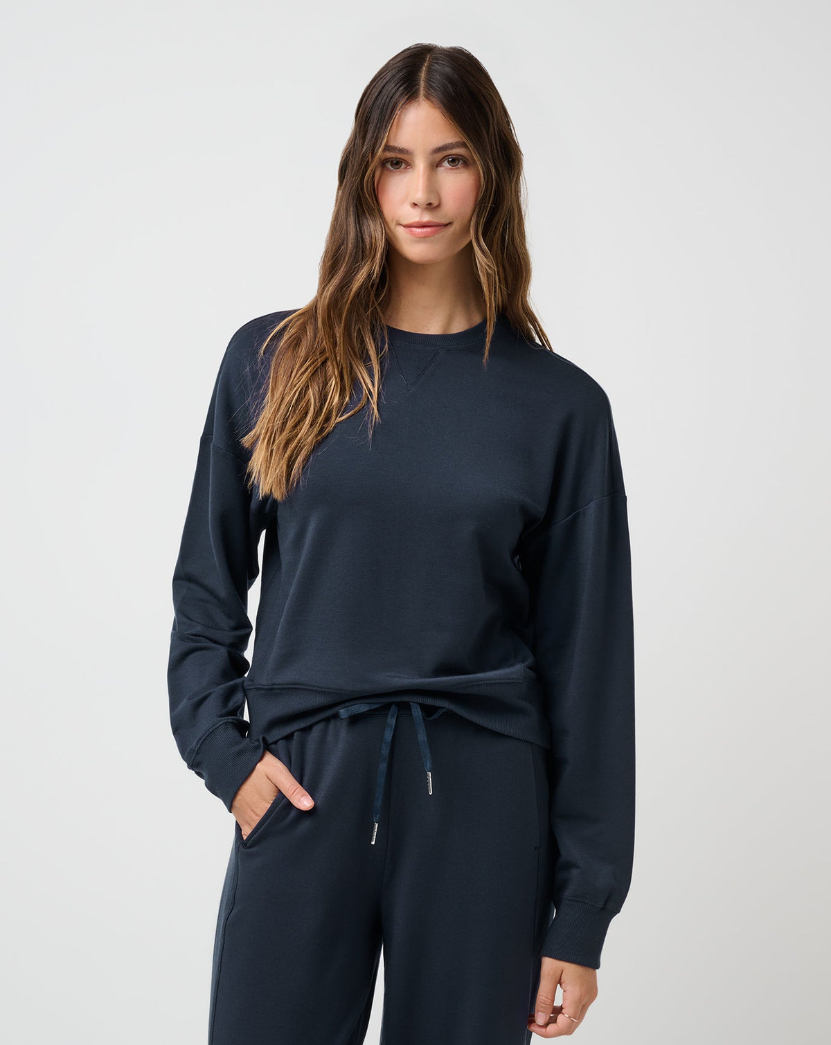 Cloud Terry Crew Navy Blazer | Travis Mathew