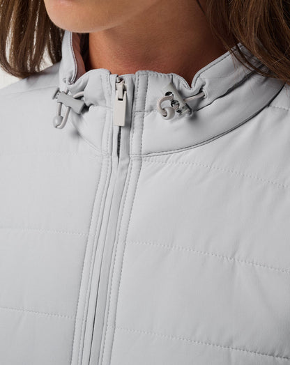 Skyloft Soft Espresso Martini Full Zip Heather Light Grey | Travis Mathew