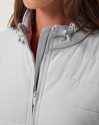Skyloft Soft Espresso Martini Full Zip Heather Light Grey | Travis Mathew