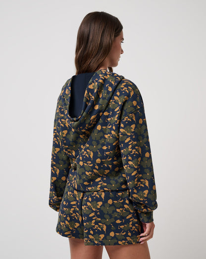 Cloud Fleece Printed Hoodie Navy Blazer Floral Multi | Travis Mathew