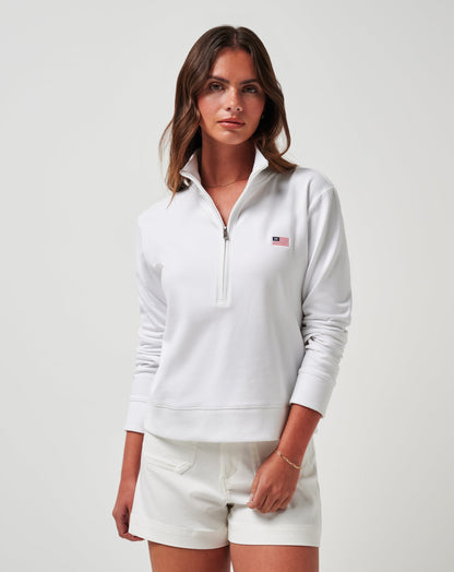 Tasmin Half Zip White | Travis Mathew