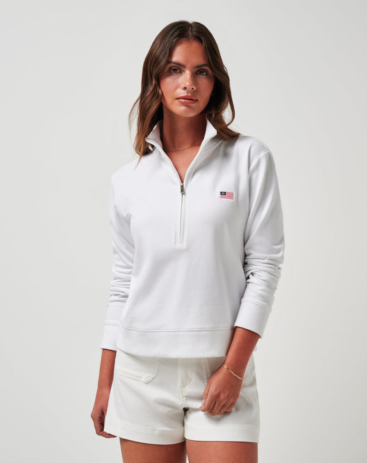Tasmin Half Zip White | Travis Mathew